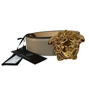 Versace Medusa Buckle Leather Belt – UNISEX – Size 115 cm $525 R - NWT